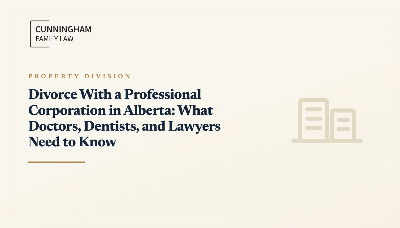 Divorce with a professional corporation in Alberta being reviewed by a Calgary lawyer