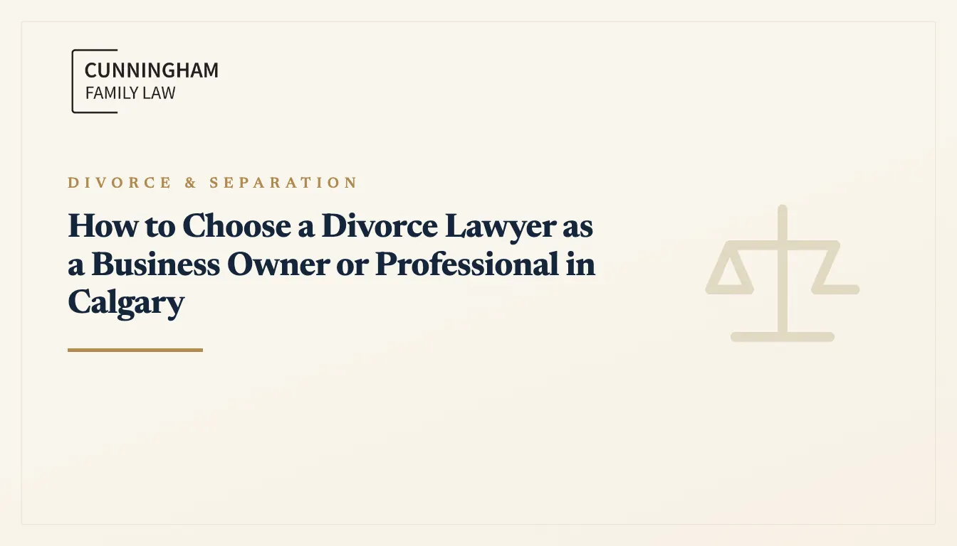 Business owner choosing a divorce lawyer in Calgary