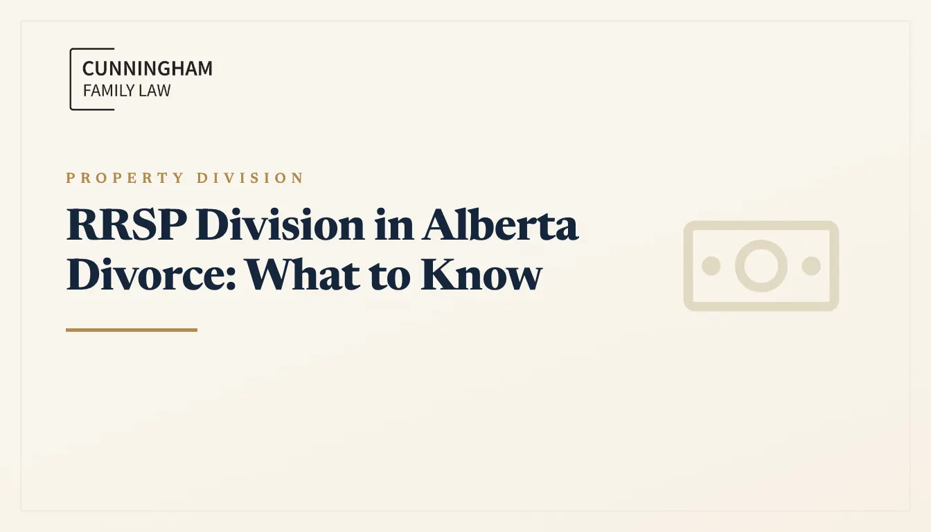 Calgary lawyer explaining RRSP division in Alberta divorce