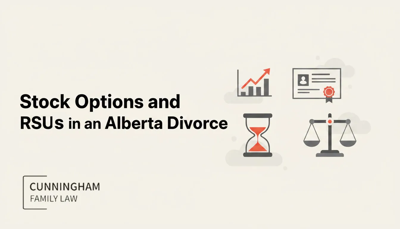 Stock options and RSUs being reviewed in an Alberta divorce