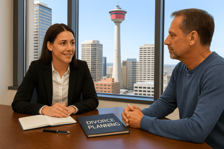 calgary divorce lawyer planning divorce with client